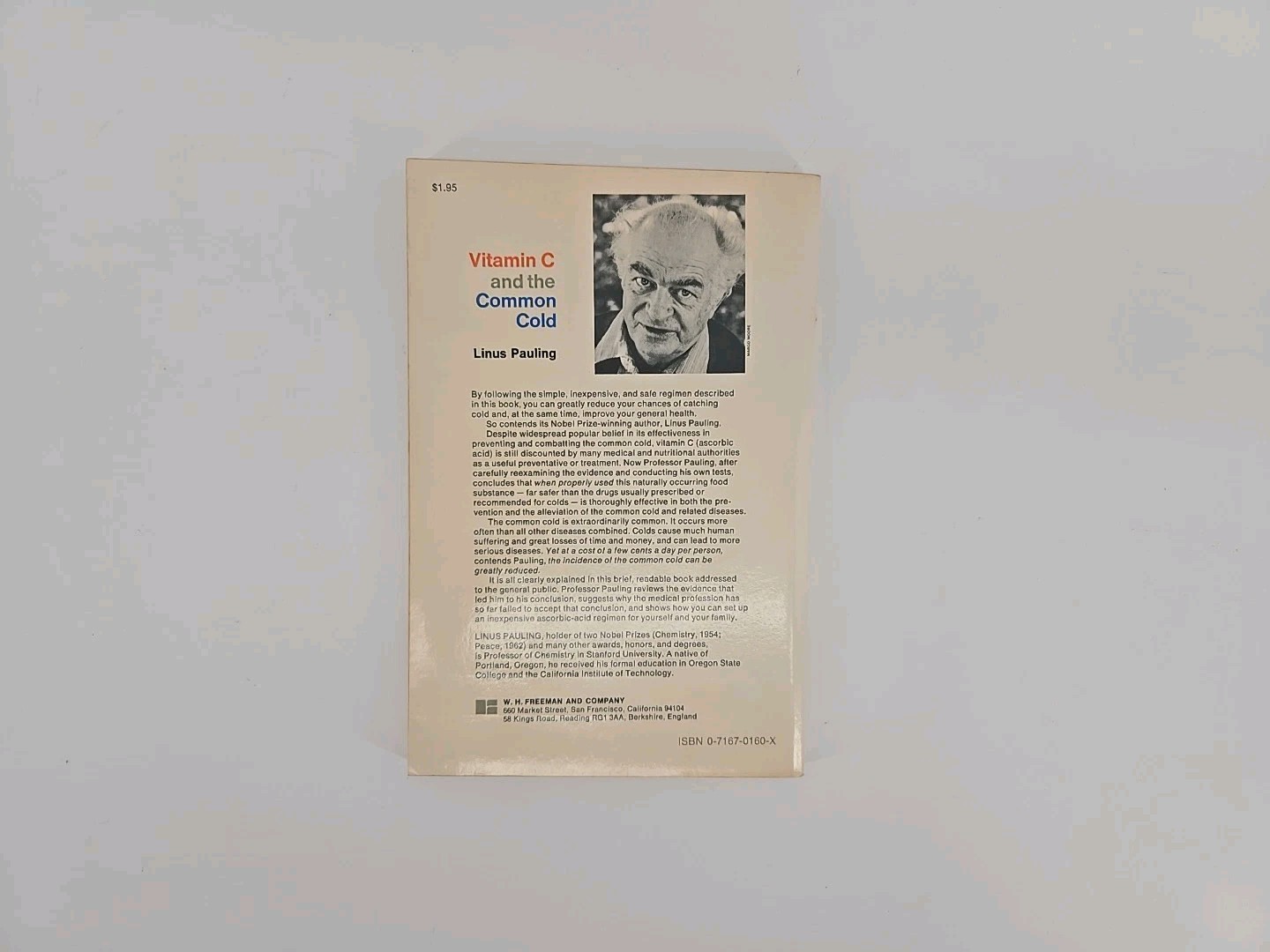 Vitamin C and the Common Cold By Linus Pauling 1970 READ