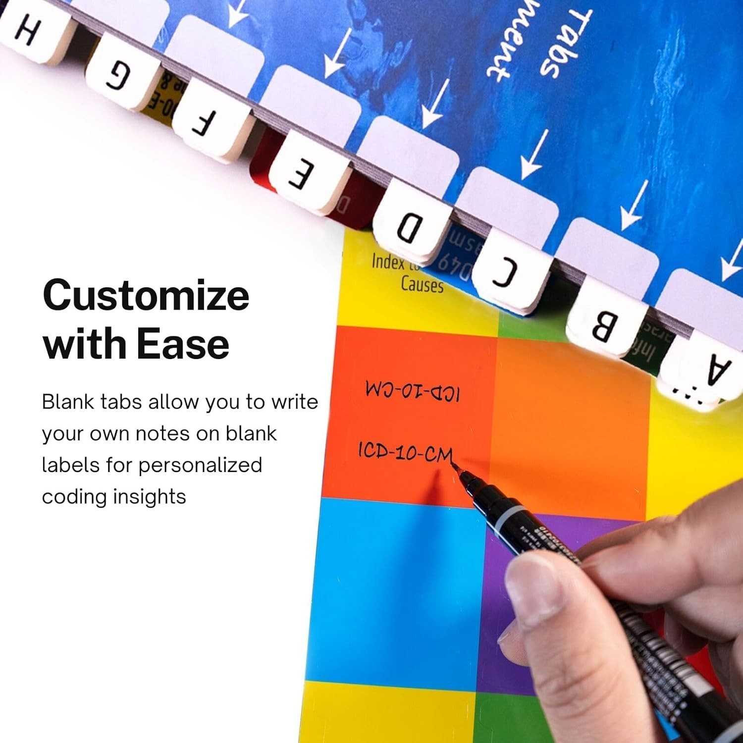 AMA-Compatible ICD-10-CM 2025 Index Tabs with Clear Installation Guide