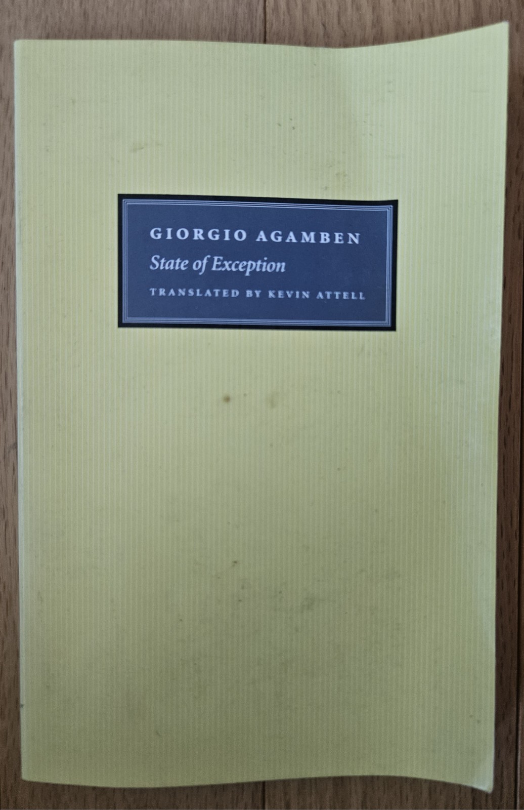 State of Exception by Giorgio Agamben (2005, Trade Paperback)