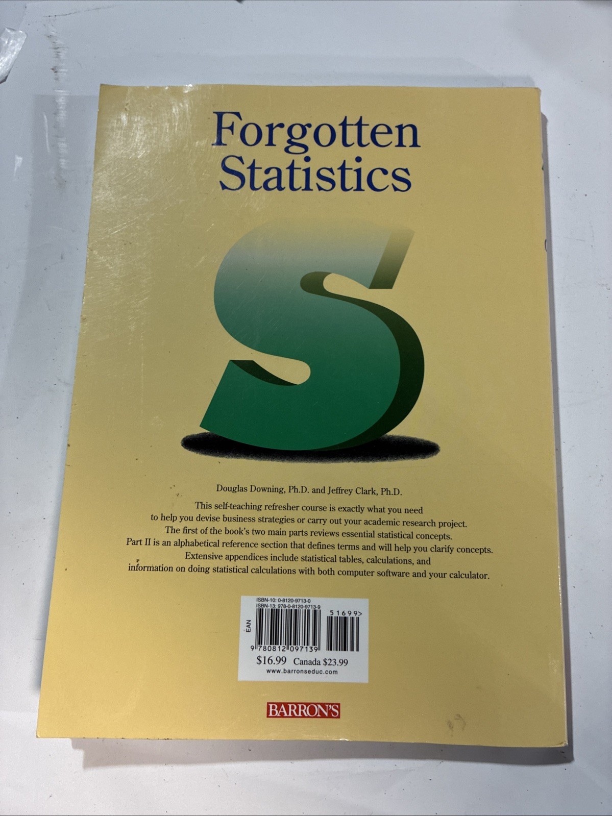 Forgotten Statistics by Douglas D. Downing and Jeffrey Clark (1996, Trade…