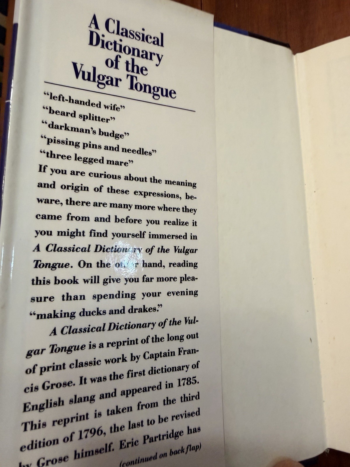 A Classical Dictionary of the Vulgar Tongue