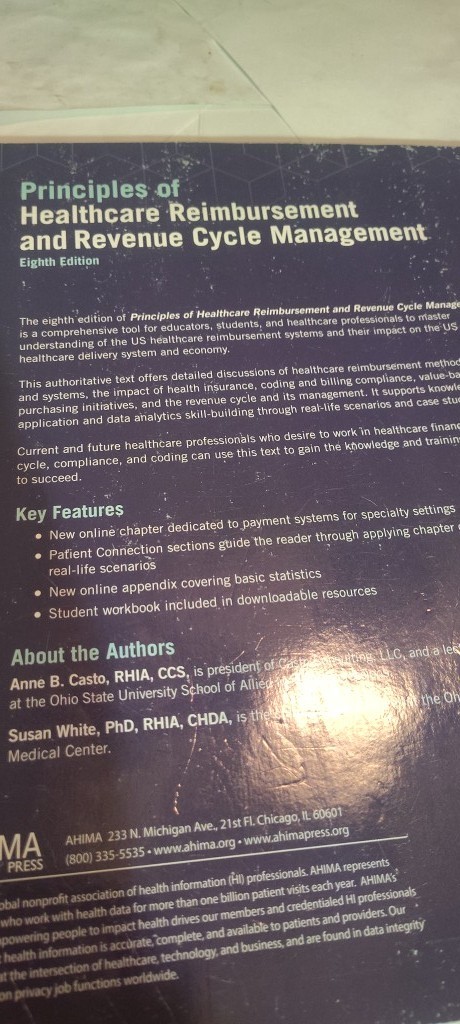 Principles of Healthcare Reimbursement and Revenue Cycle Management 8th ed. book