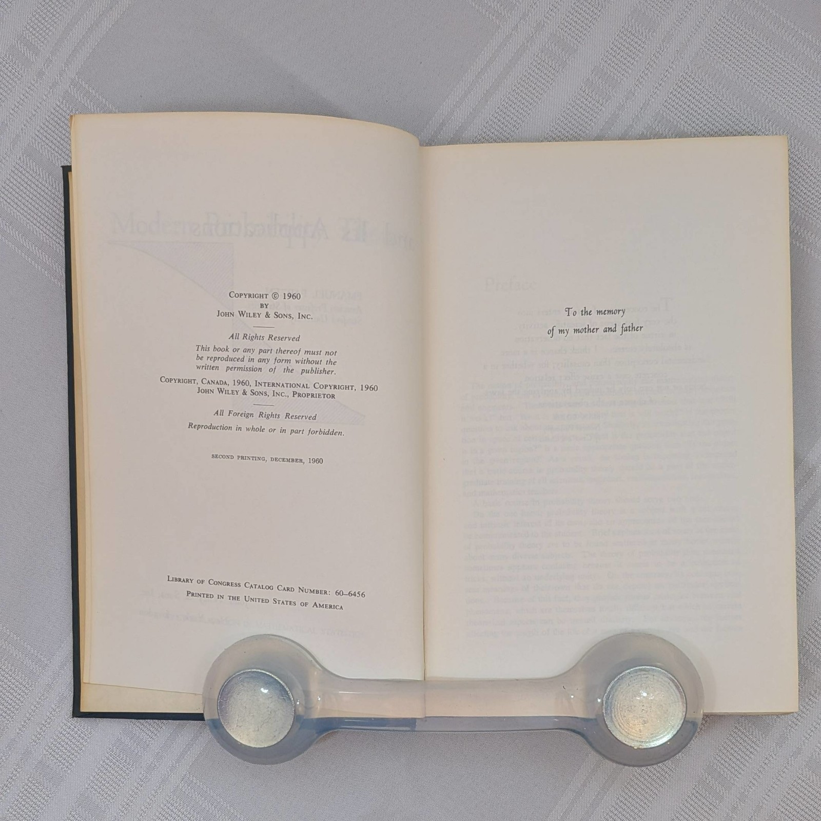 Modern Probability Theory and its Applications | Parzen HC 1960 Textbook