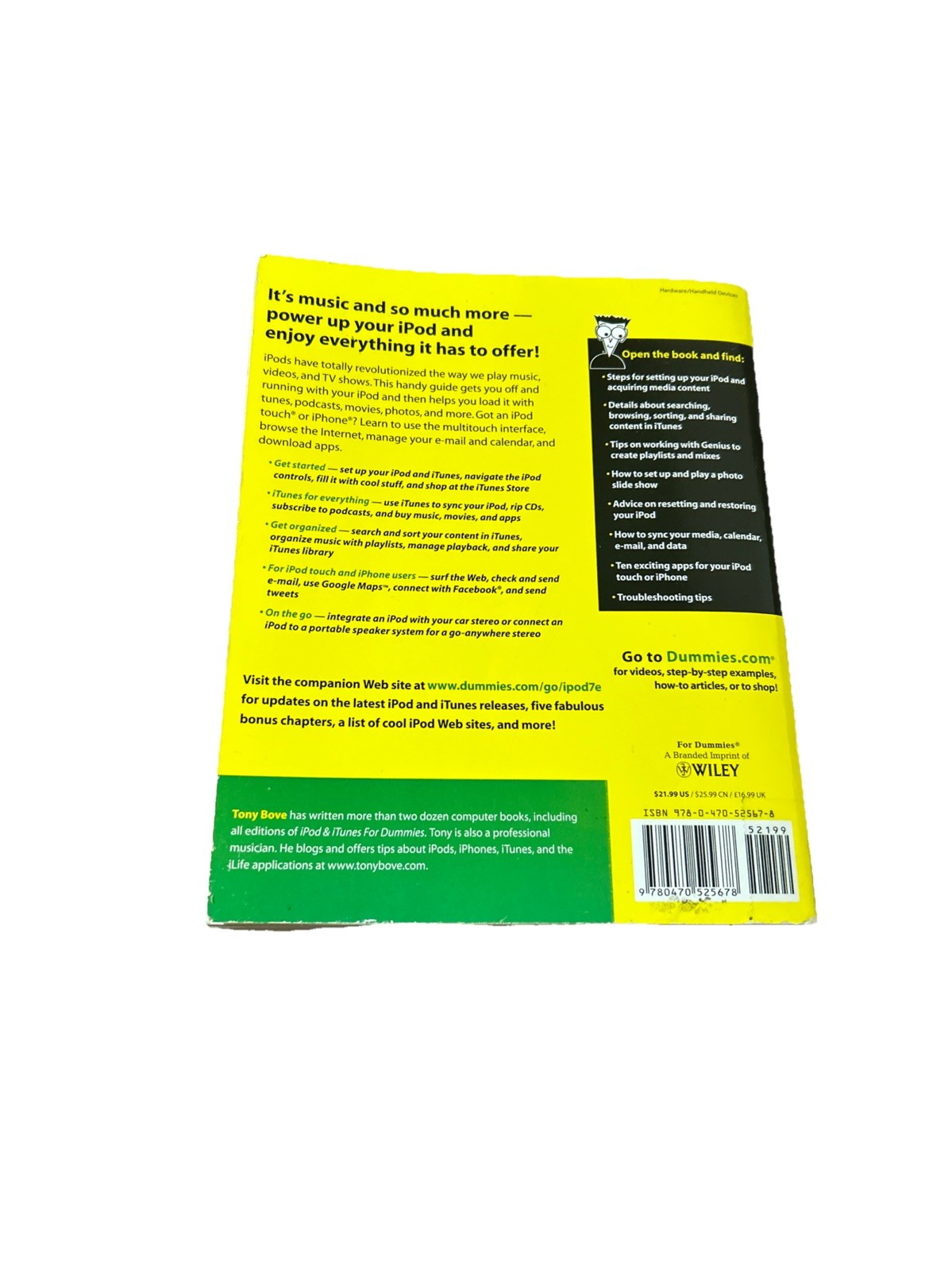 iPod & iTunes For Dummies, Book 7th Edition & DVD Bundle by Tony Bove Paperback