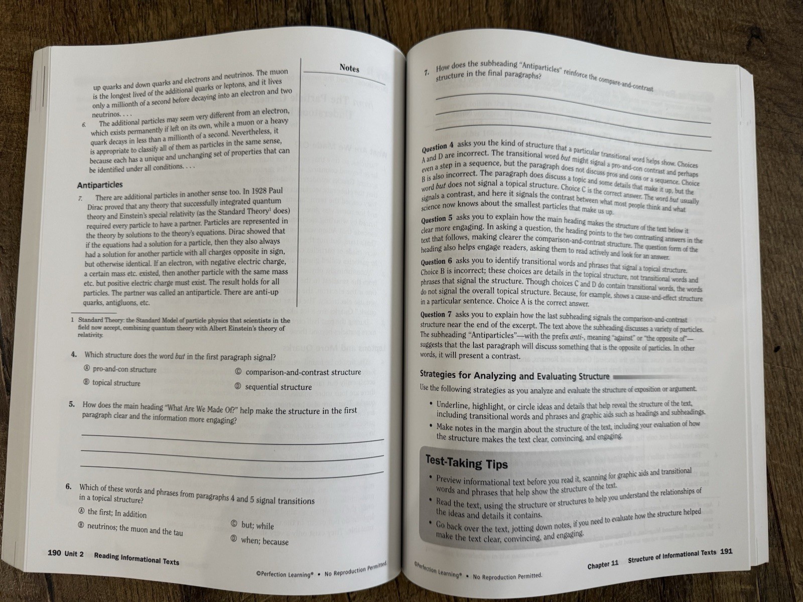 Reviewing English Language Arts Perfection Learning 2015 Student Workbook