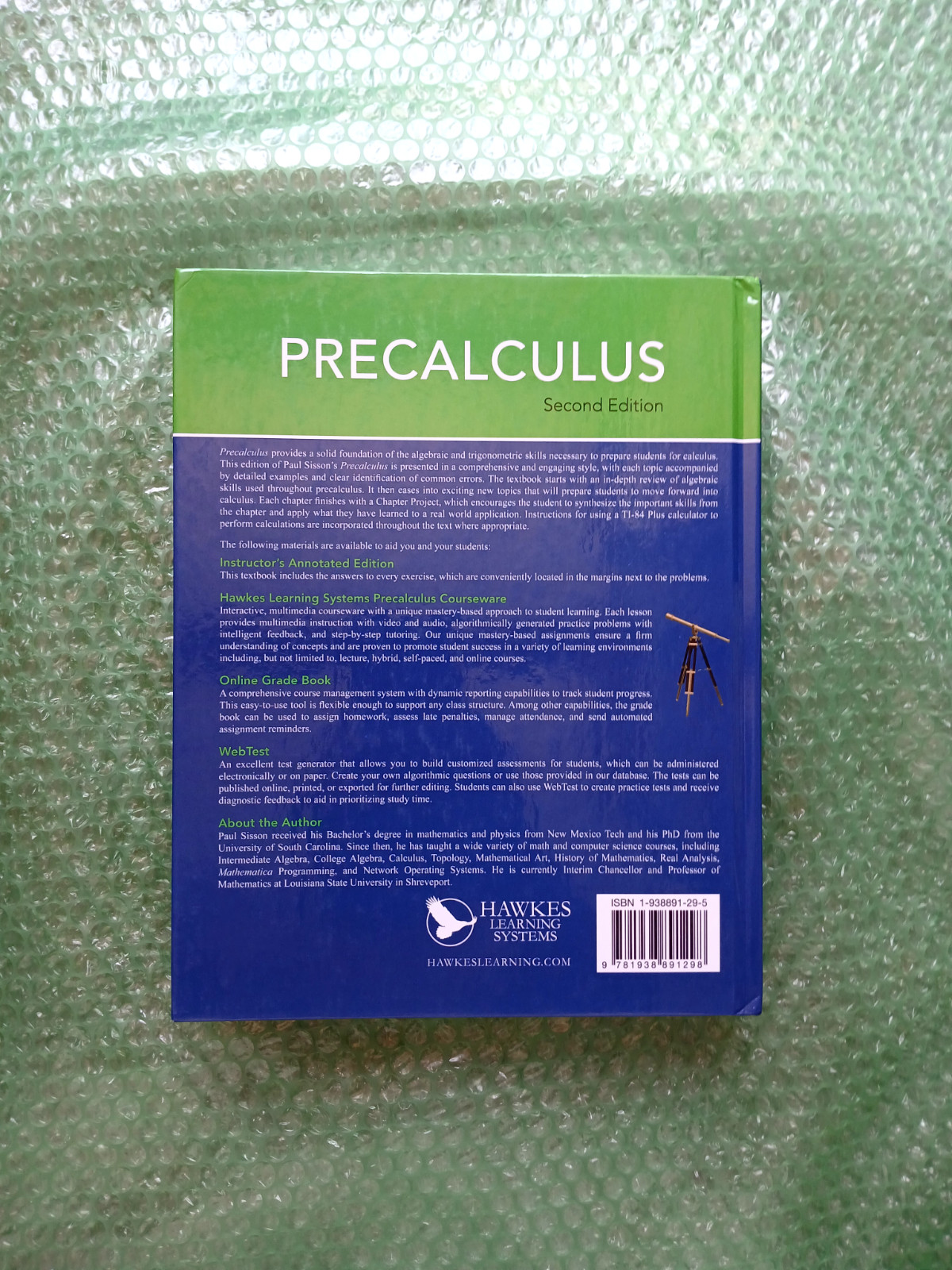Precalculus 2nd Edition Textbook by Hawkes Learning Systems (Hardcover)
