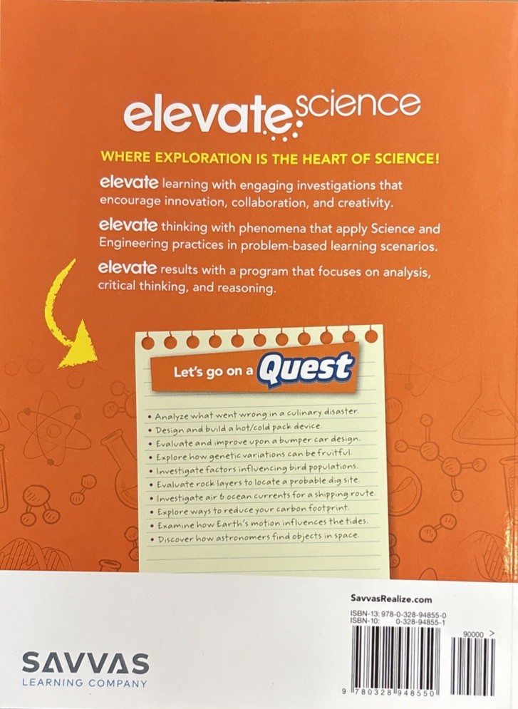 Savvas Learning Company, Elevate Science Course 3 Student Workbook Unused
