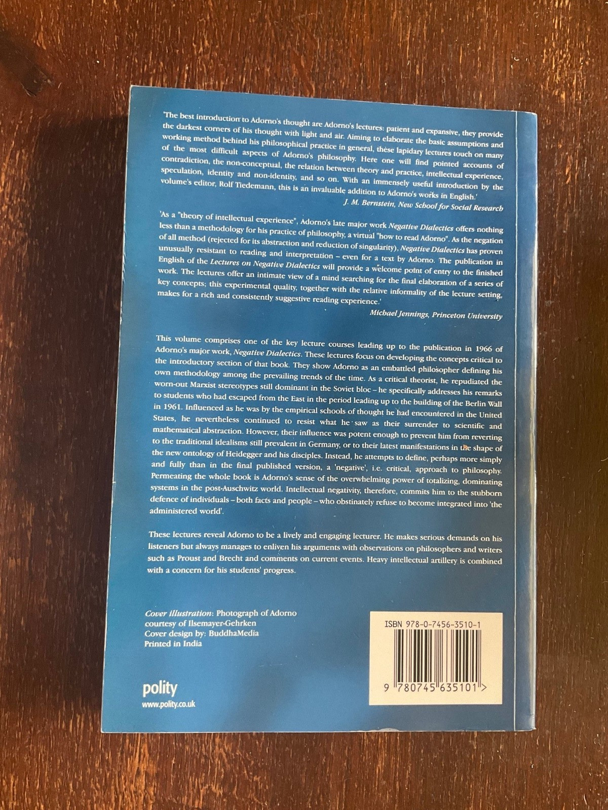 Theodor W. Adorno Lectures on Negative Dialectics