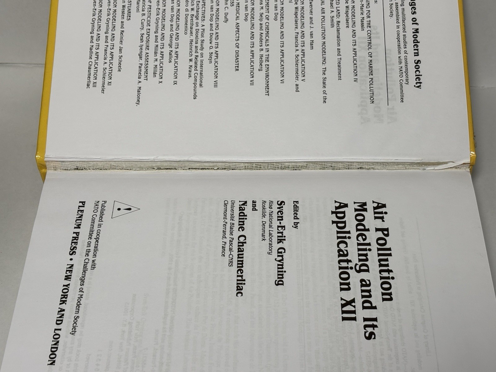 Air Pollution Modeling and Its Application XII NATO CMS Vol 19 HC 1998 Book