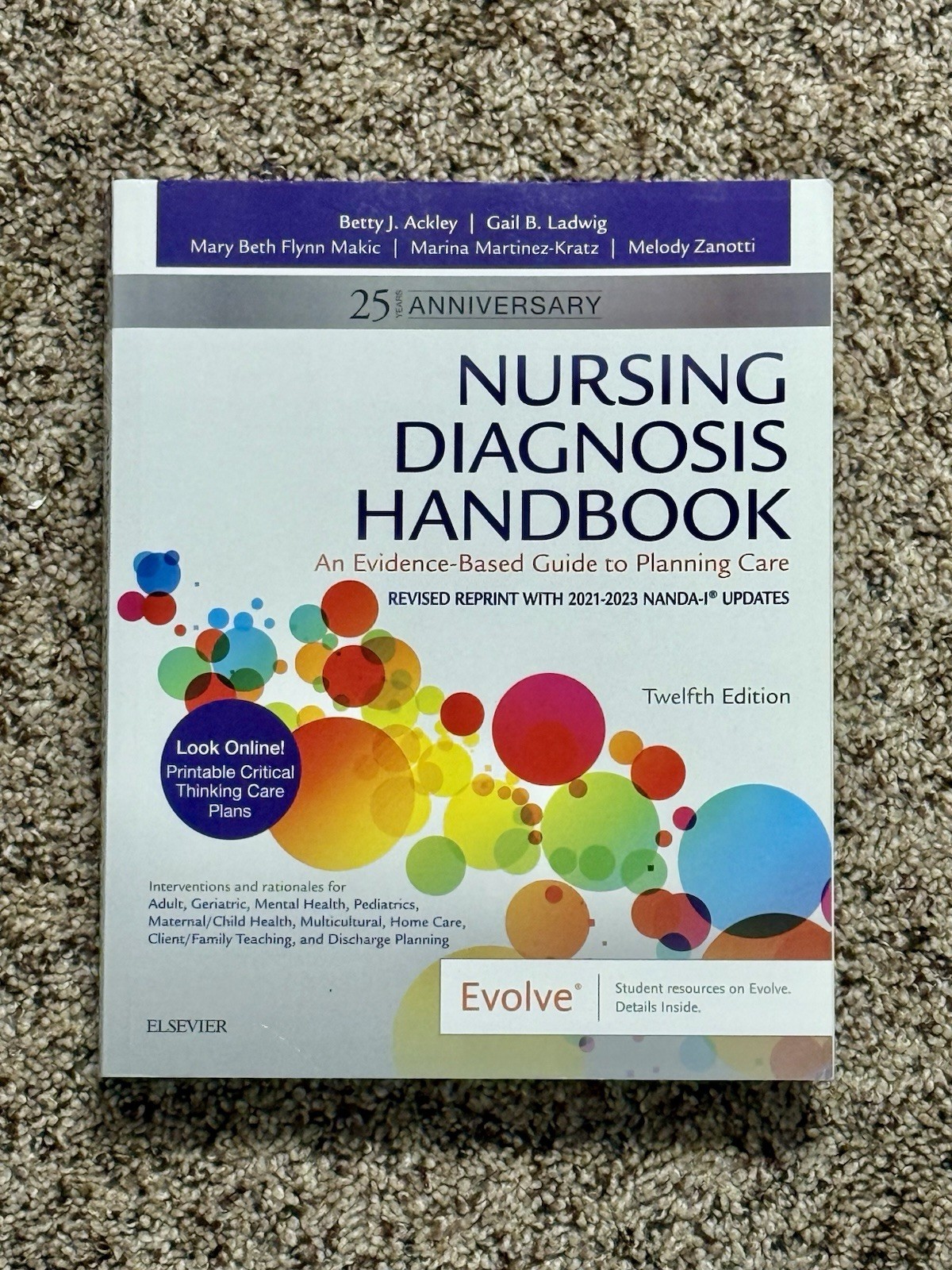 Elsevier Nursing Diagnosis Handbook: Evidence-Based Guide 12th Ed 2021 Paperback