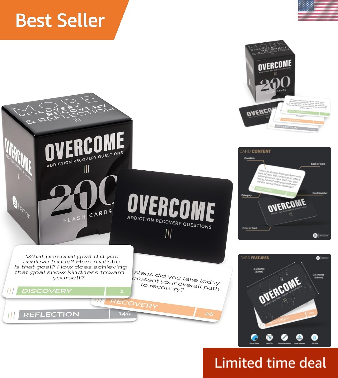 Durable Addiction Recovery Flash Cards – 200 Prompts for Group Therapy Sessions