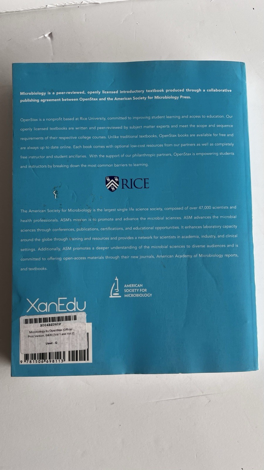 OpenStax Microbiology Hardcover Textbook Part 2 Only By ASM Press