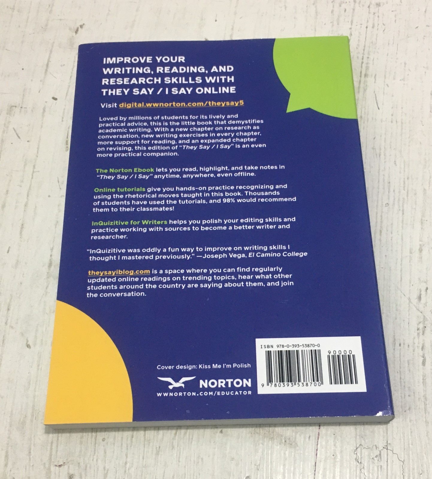 They Say/I Say 5th Edition Graff/Birkenstein (Access Code UNUSED) PAPERBACK