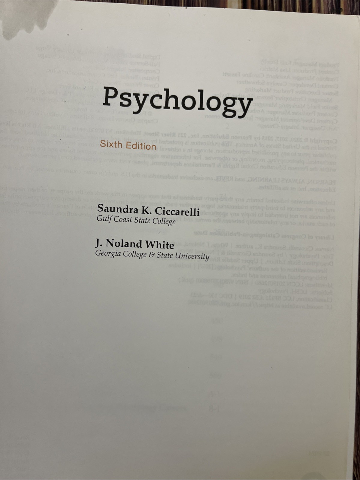 Psychology RENTAL EDITION by White and Ciccarelli 2020 6th Ed.