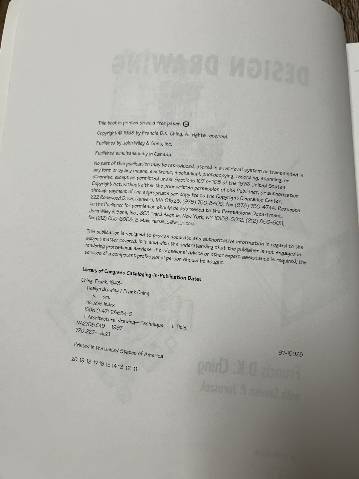 Design Drawing by Francis D.K. Ching and Steven P. Juroszek (1998) with CD!