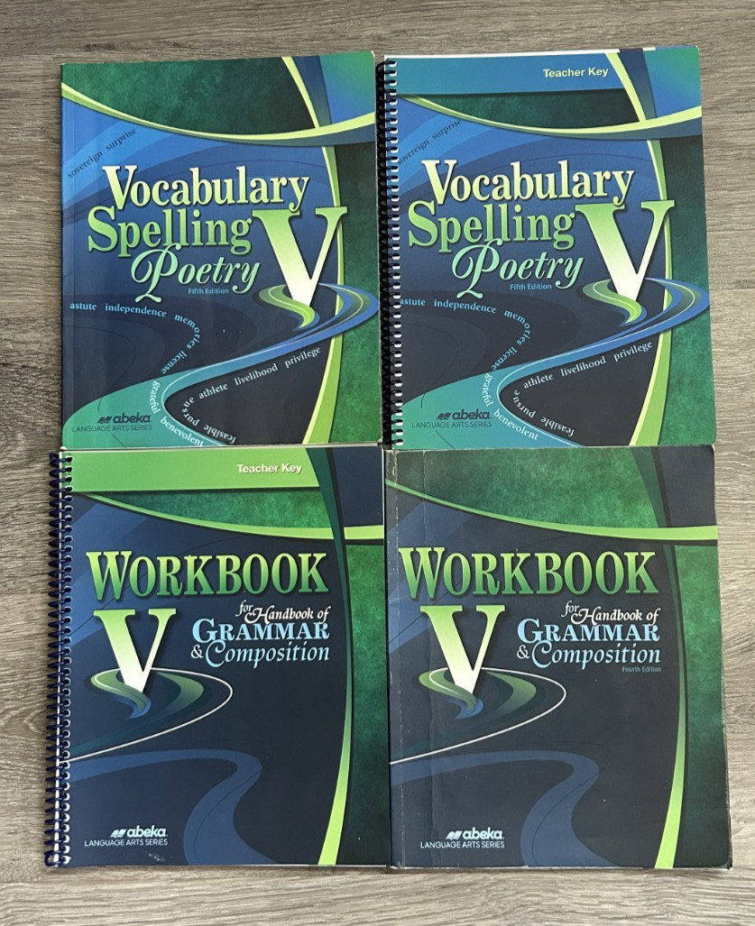 Abeka Vocab Spelling Grammar Composition V 11th Grade 4 Books