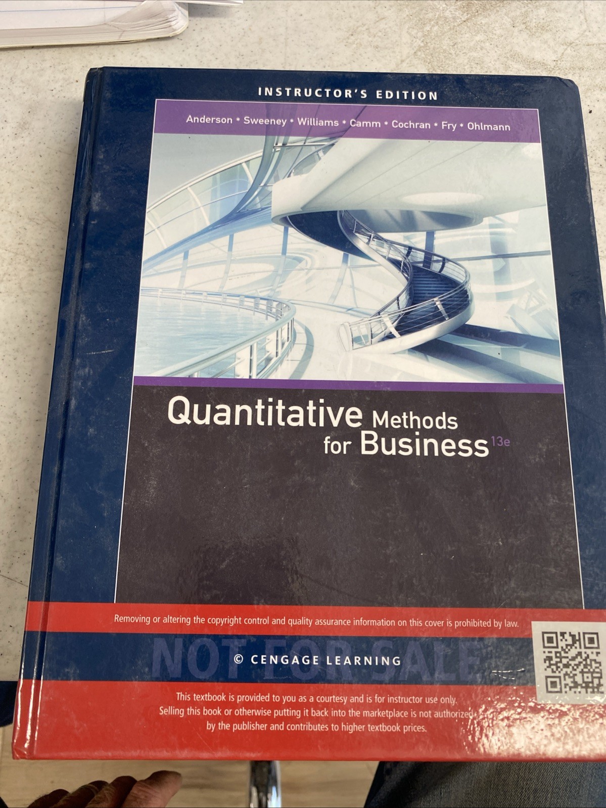 Quantitative Methods for Business by David R. Anderson, Etc Instructor’s Edition