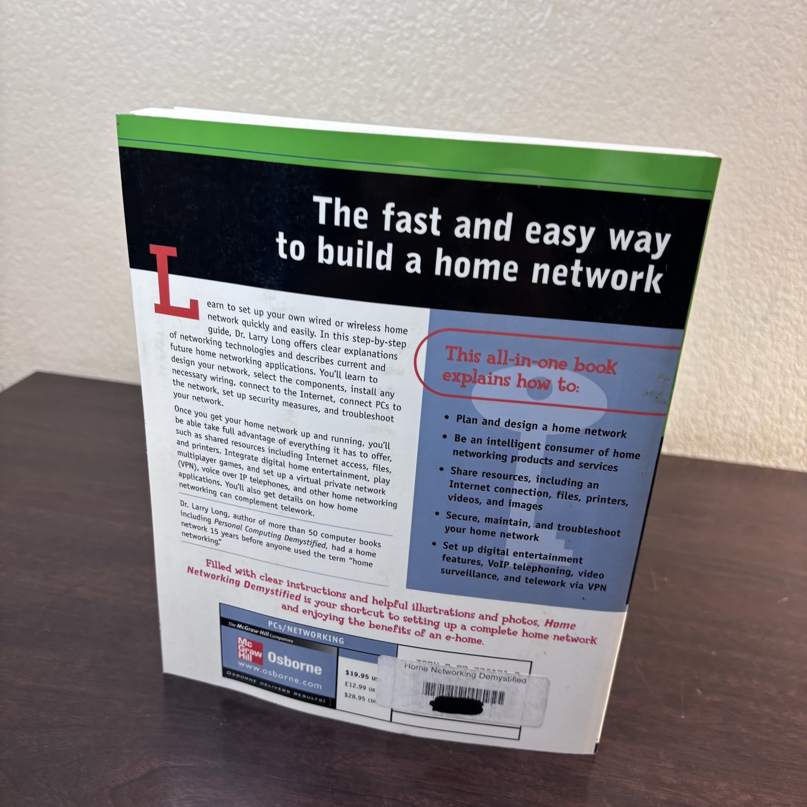 Home Networking Demystified – Larry Long (Paperback) VGC