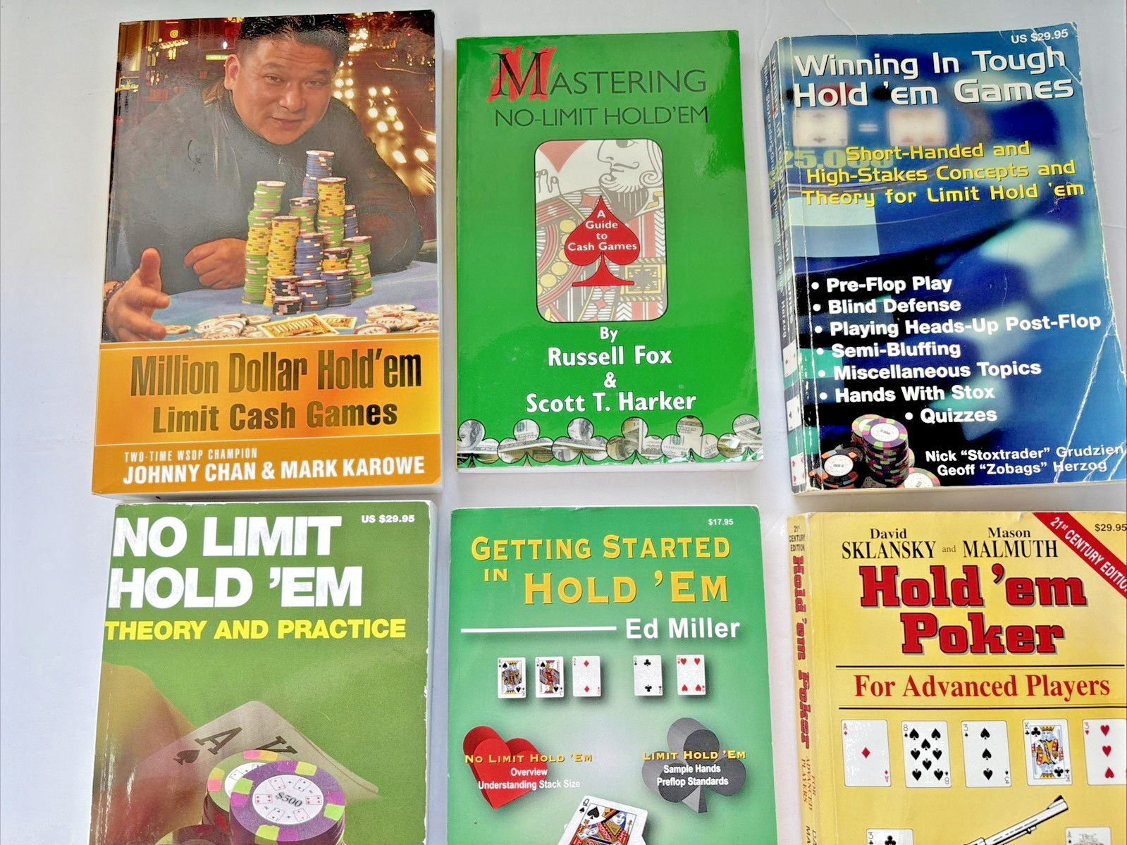 Lot of 6 POKER Books – Hold’em Poker, Getting Started, No Limit see Desc