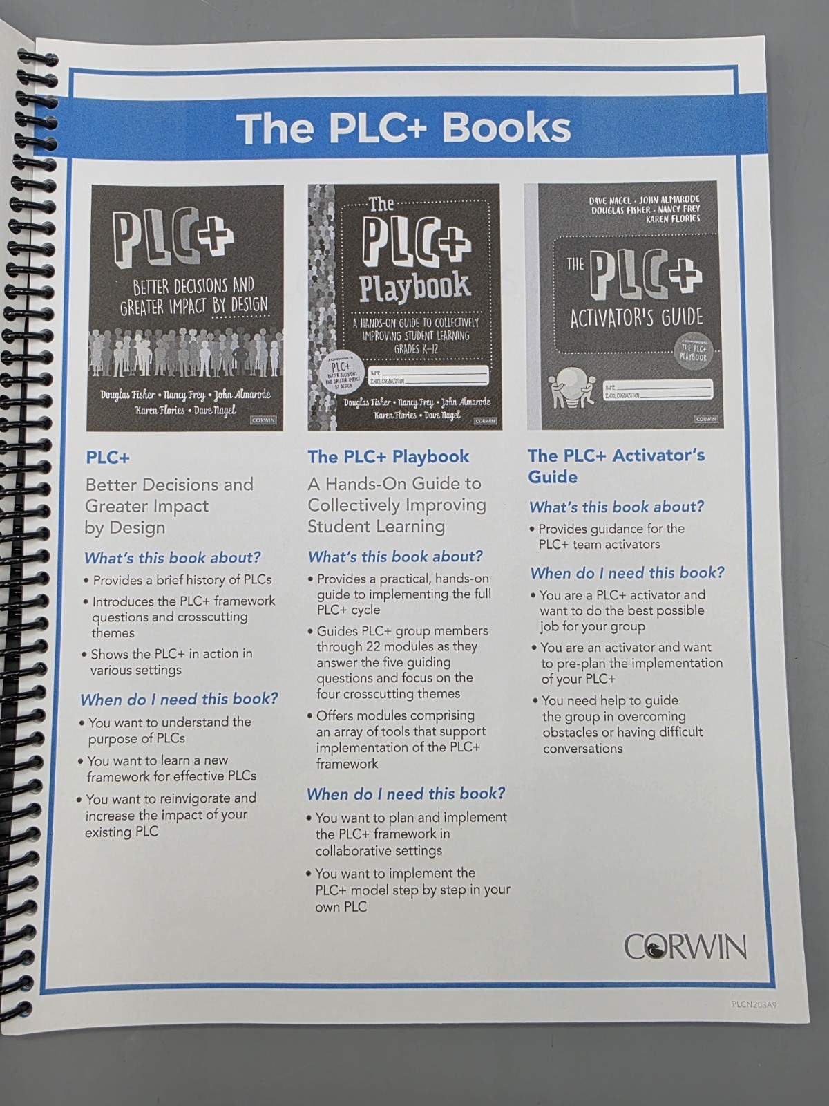The PLC + Activator’s Guide Spiral-Bound Book (Corwin Literacy) – NEW