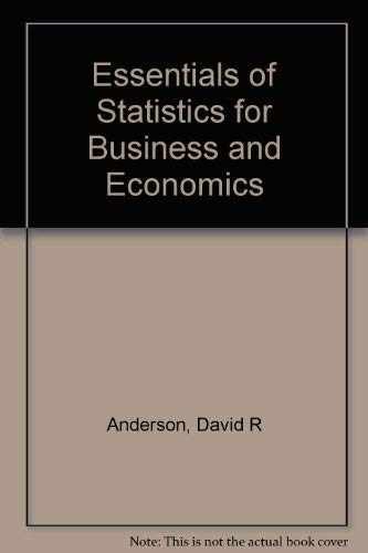 Workbook to accompany Essentials – Paperback, by Anderson David R.; – Very Good