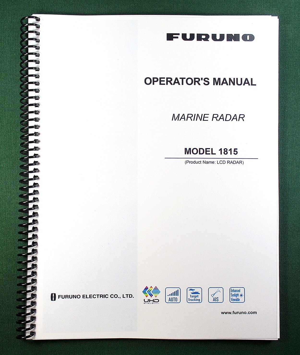 Furuno Model 1815 Operator’s Manual: Full Color 156 pages & Clear Covers!