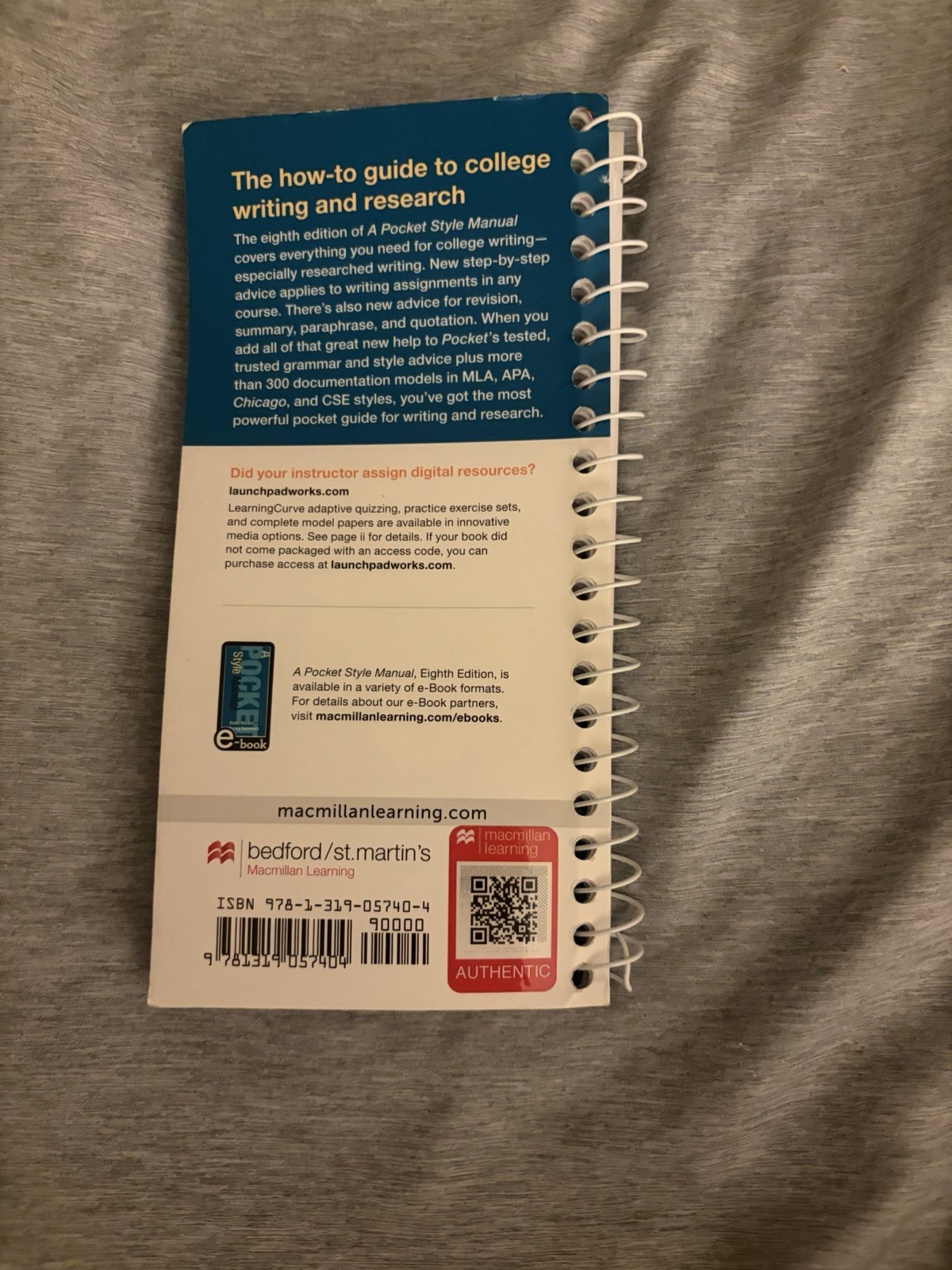 A Pocket Style Manual 8th Edition Spiral-Bound by Diana Hacker and Nancy Sommers