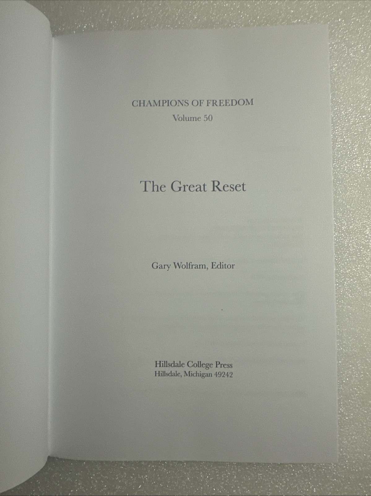 Champions of Freedom Volume 50 – The Great Reset- 2024- First Printing