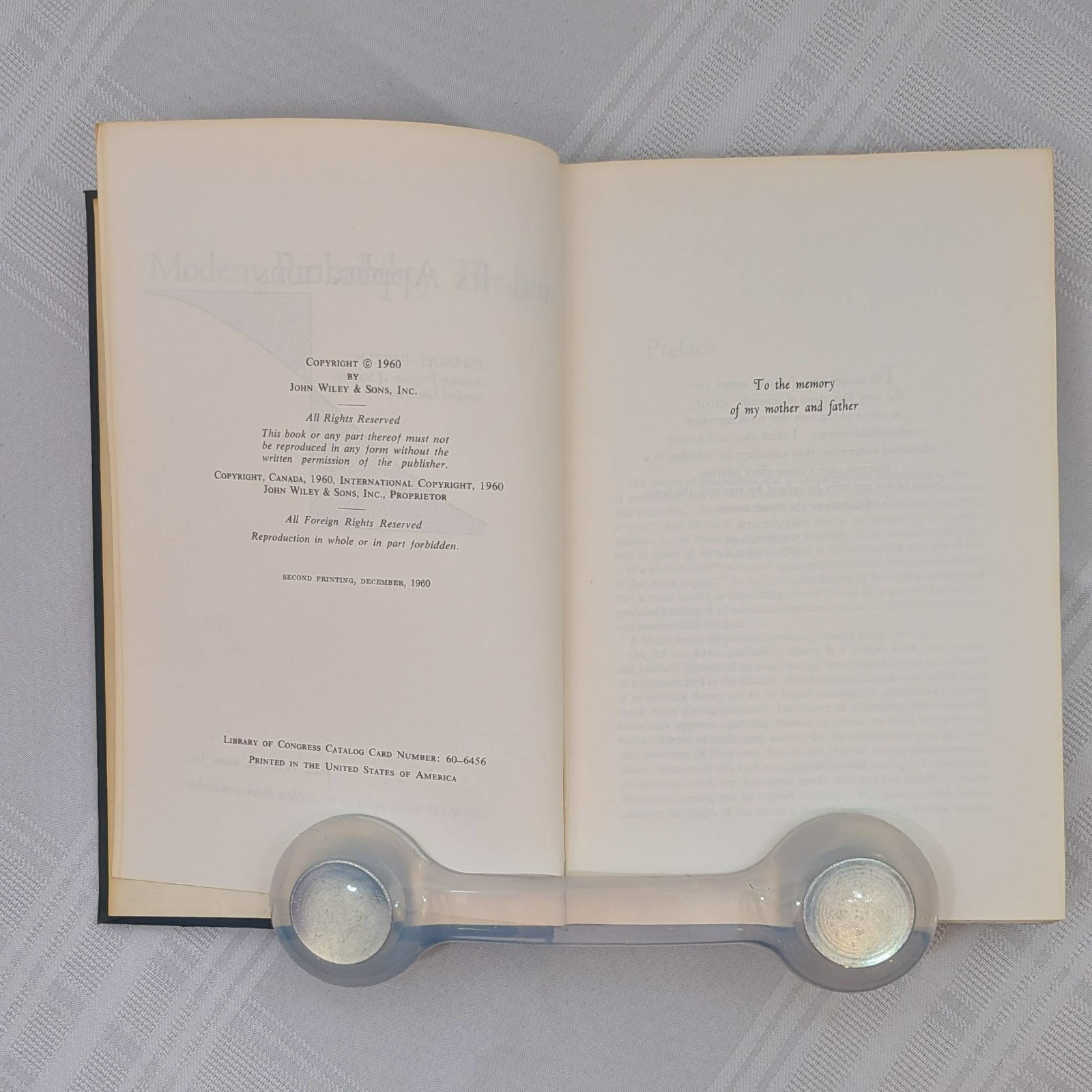 Modern Probability Theory and its Applications | Parzen HC 1960 Textbook