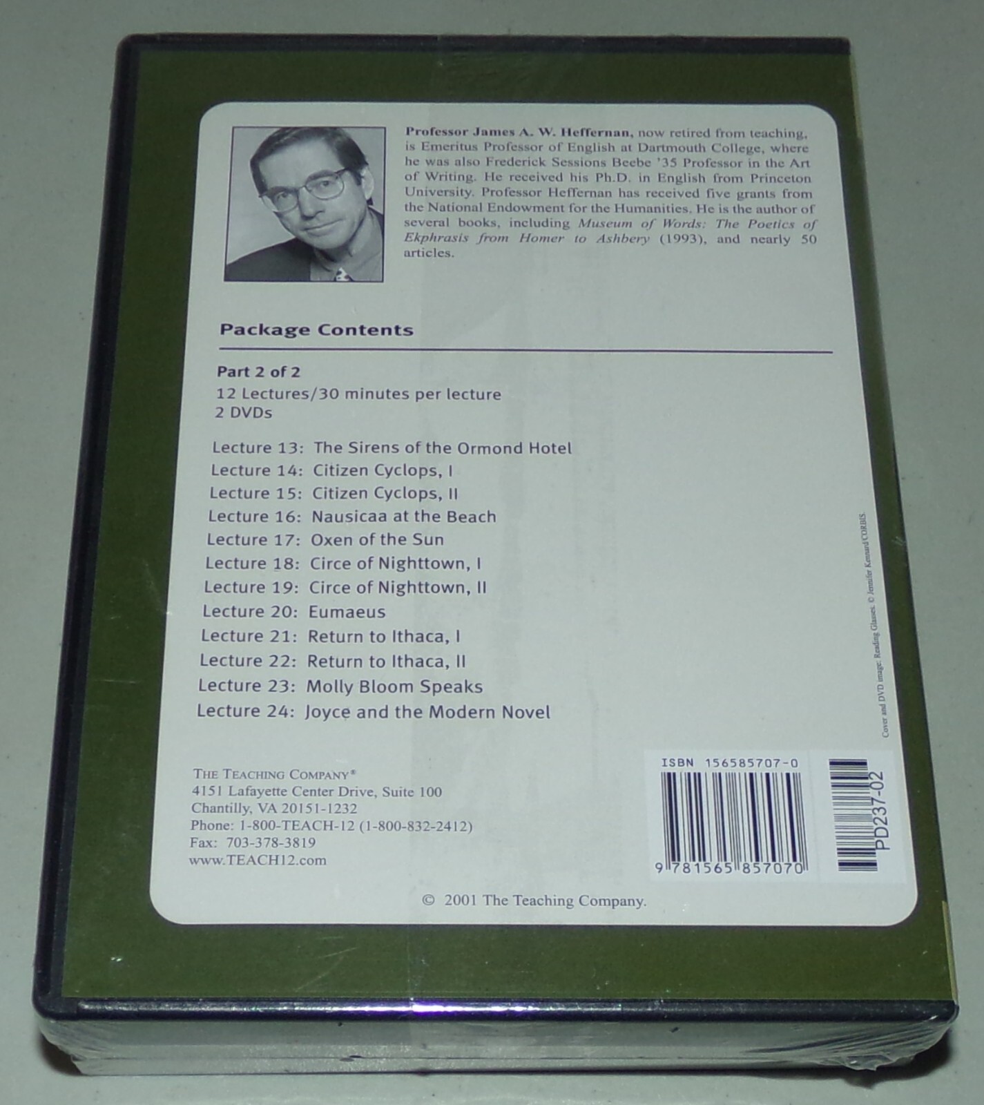 The Great Courses Joyce’s Ulysses by James Heffernan (Hardcover/DVD)Language NEW