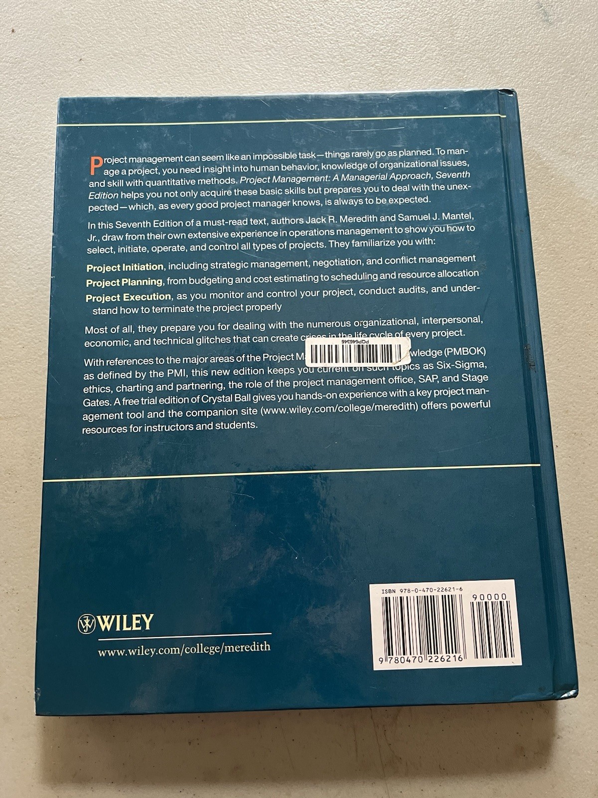 Project Management : A Managerial Approach Hardcover
