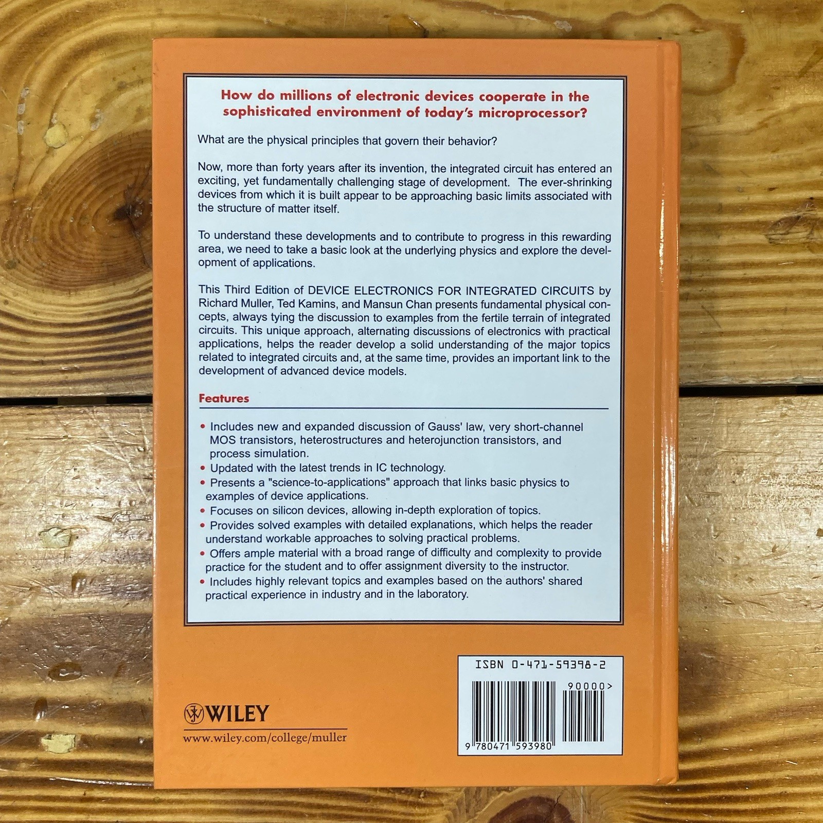Device Electronics for Integrated Circuits Hardcover Very Good