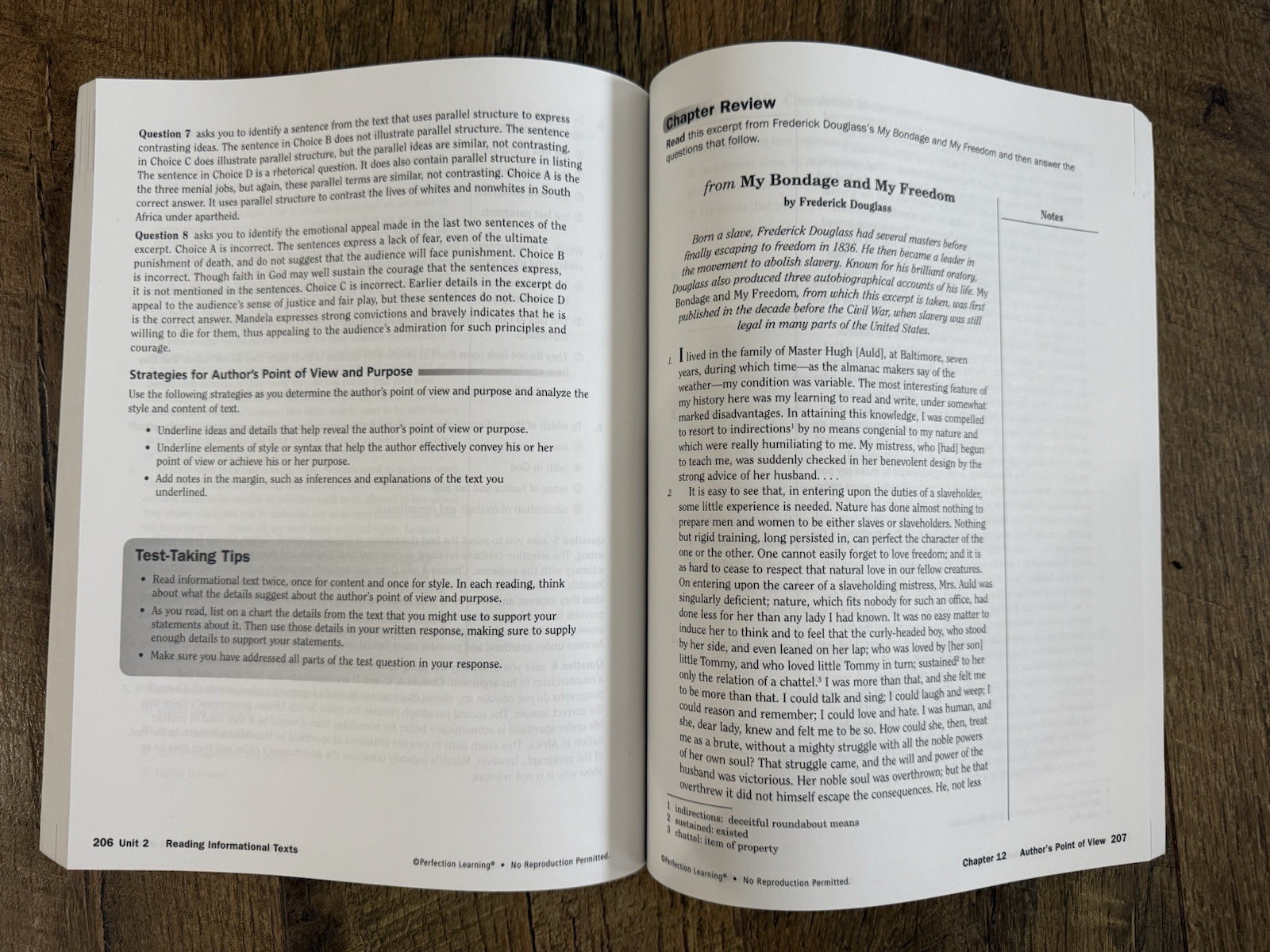 Reviewing English Language Arts Perfection Learning 2015 Student Workbook
