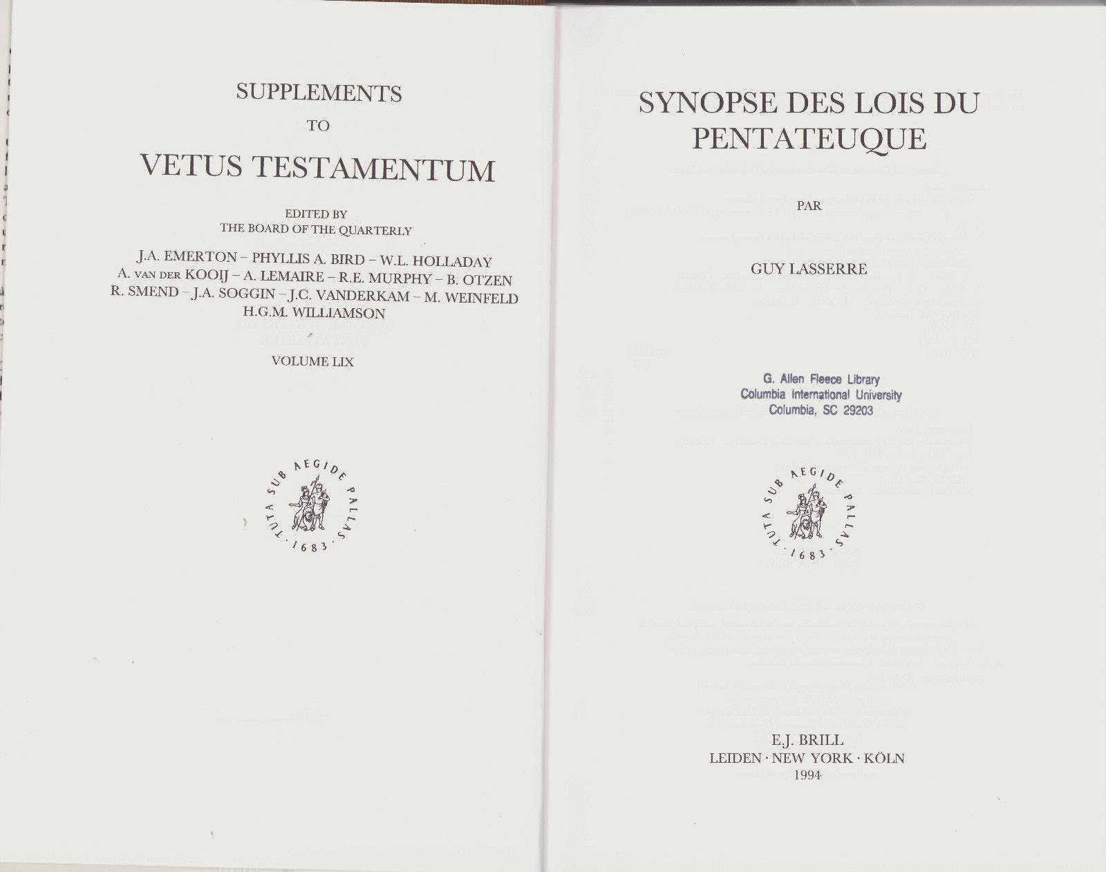 Vetus Testamentum, Supplements Ser.: Synopse des Lois du Pentateuque by Guy…