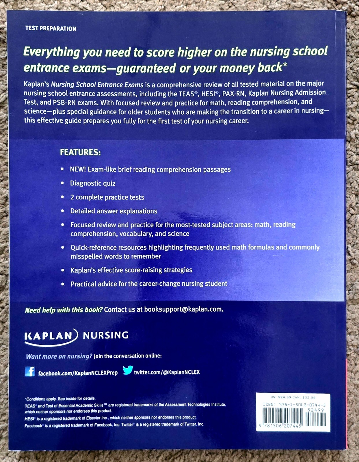 Kaplan Test Prep Ser.: Nursing School Entrance Exams by Kaplan Nursing (Firm)…