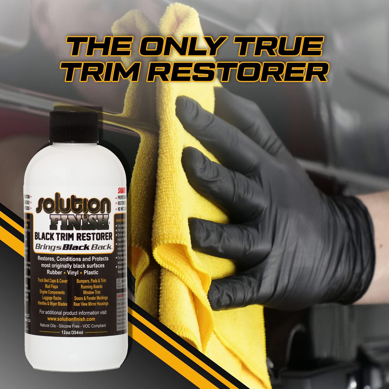 Black Trim Restorer for Cars and Trucks – 12 oz Instant Color Revive