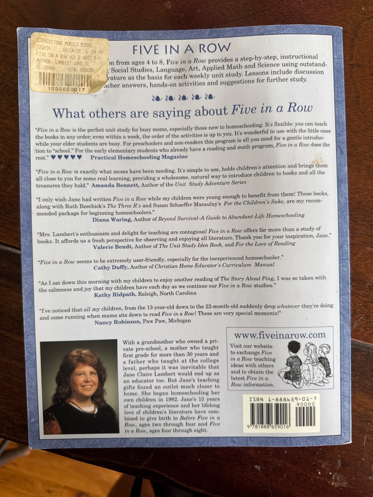 Five in a Row by Jane C. Lambert (1997, Trade Paperback)