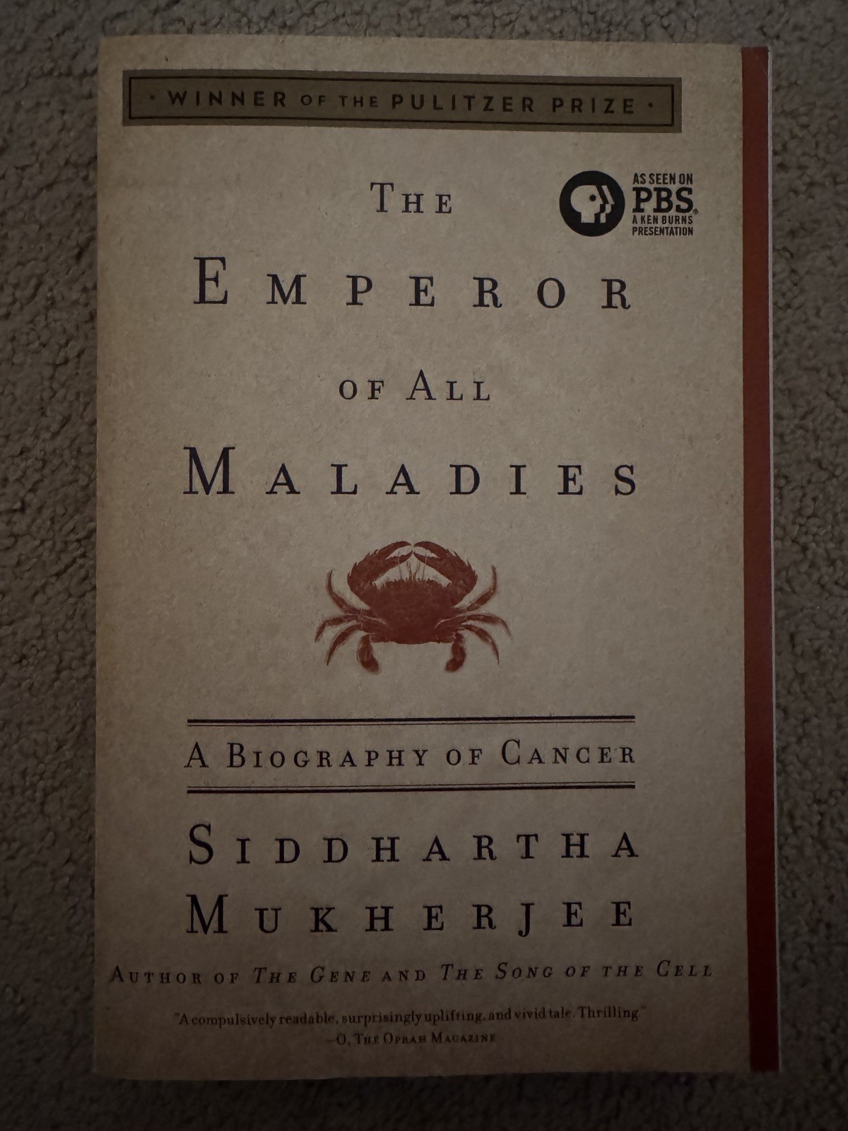 The Emperor of All Maladies : A Biography By Siddhartha Mukherjee NEW Paperback