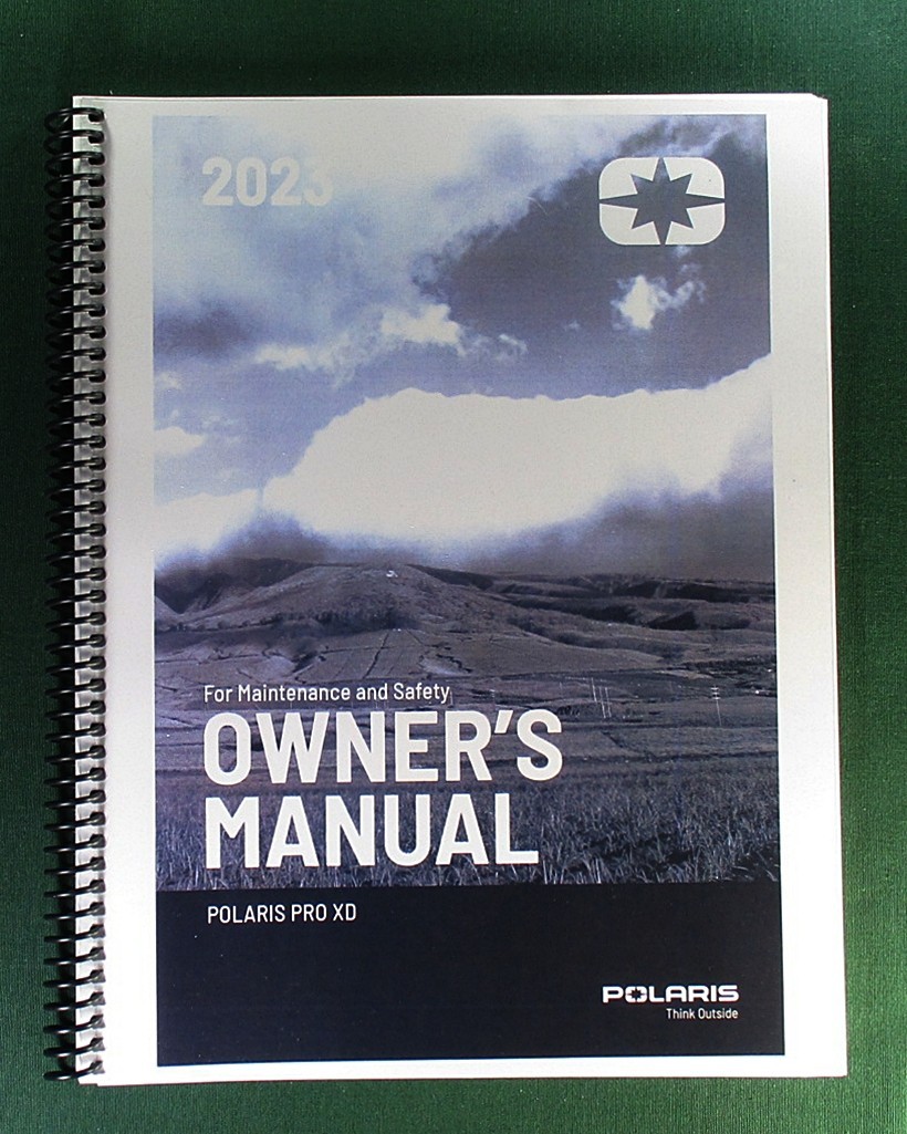 2023 Polaris Pro XD Full-Size Owner’s Manual: 184 Pages & Clear Covers!