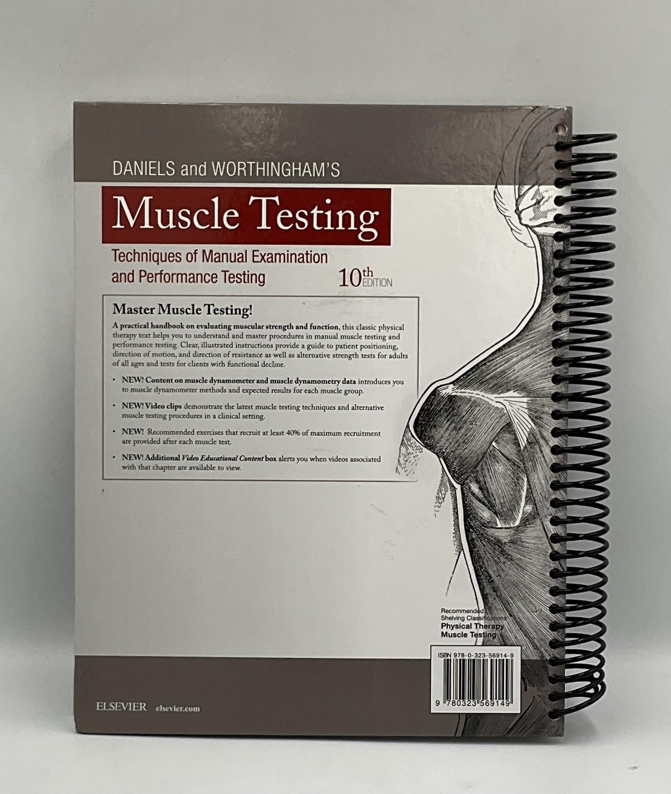 DANIELS & WORTHINGHAM’S Muscle Testing 10th Ed Avers Brown Spiral Elsevier 2019