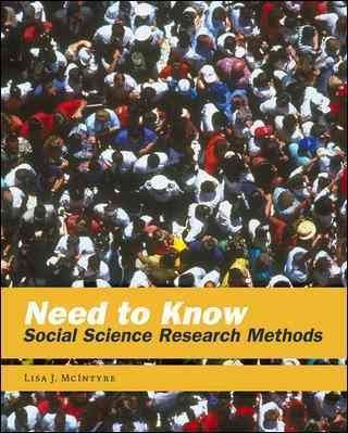 Need to Know : Social Science Research Methods, Paperback by McIntyre, Lisa J…
