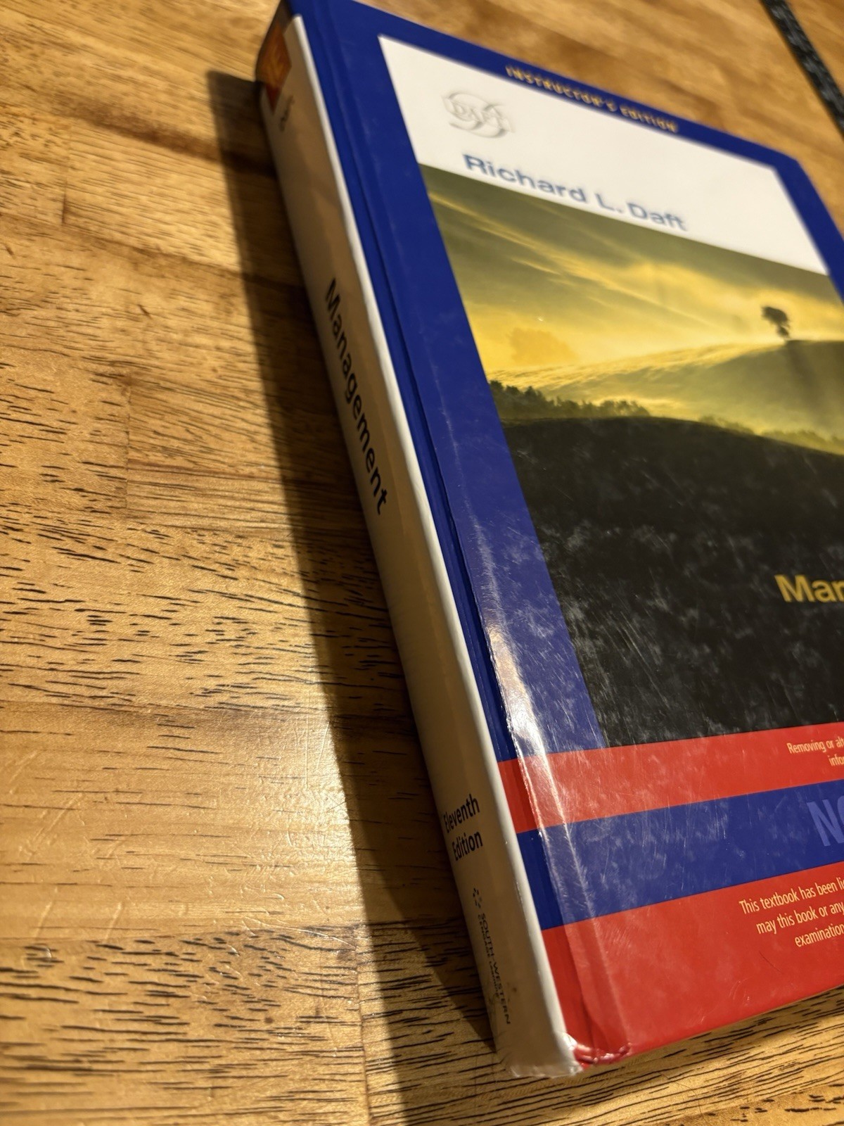 Management Instructors Edition 11th.ed. Hardcover By Daft
