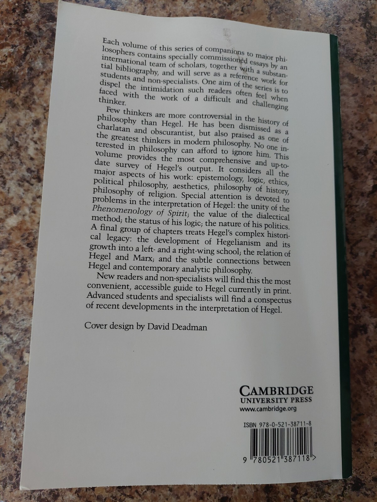 THE CAMBRIDGE COMPANION TO HEGEL By Frederick C. Beiser 518 Pages