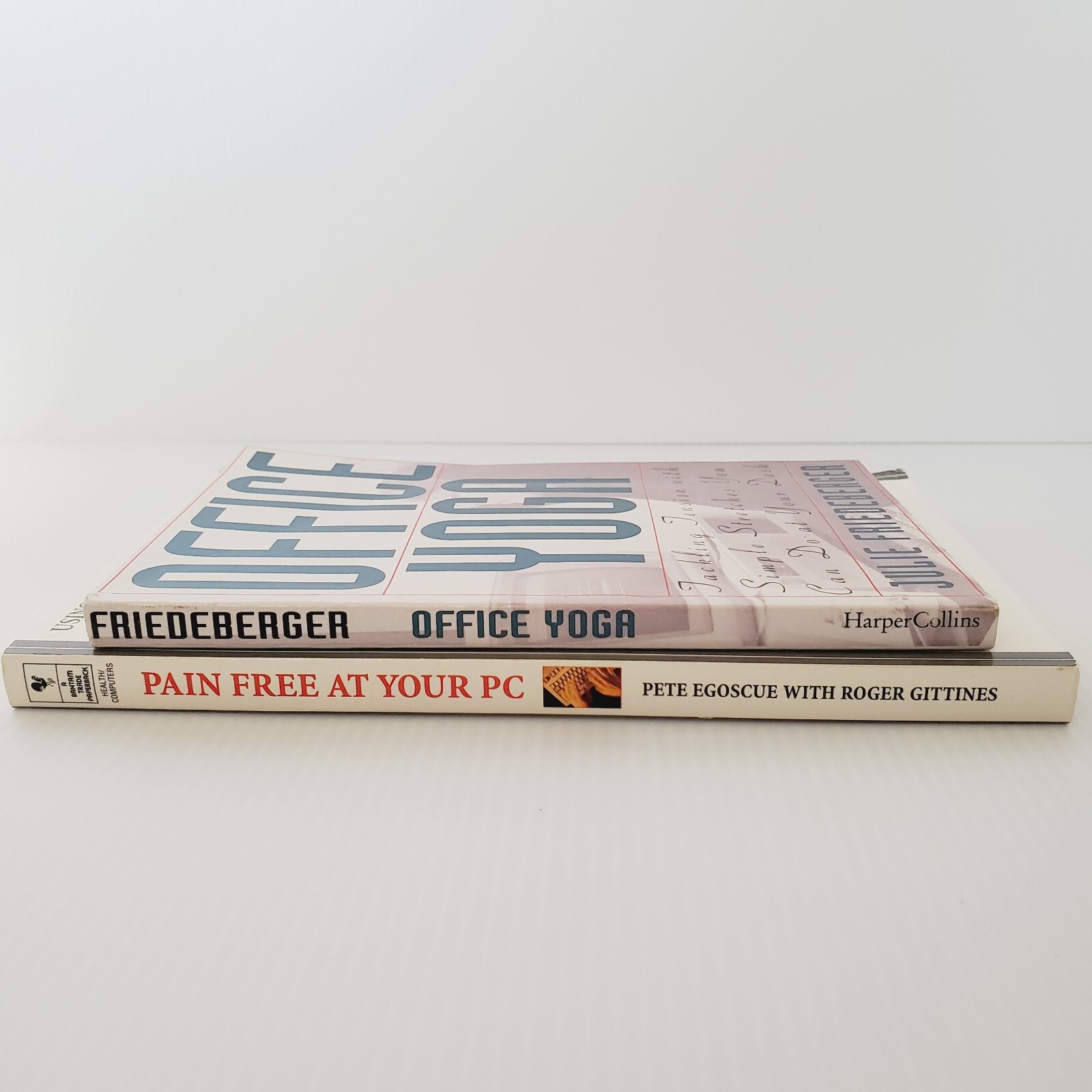Pain Free at Your PC & Office Yoga Lot of 2 Books Relief Tension Carpal Tunnel