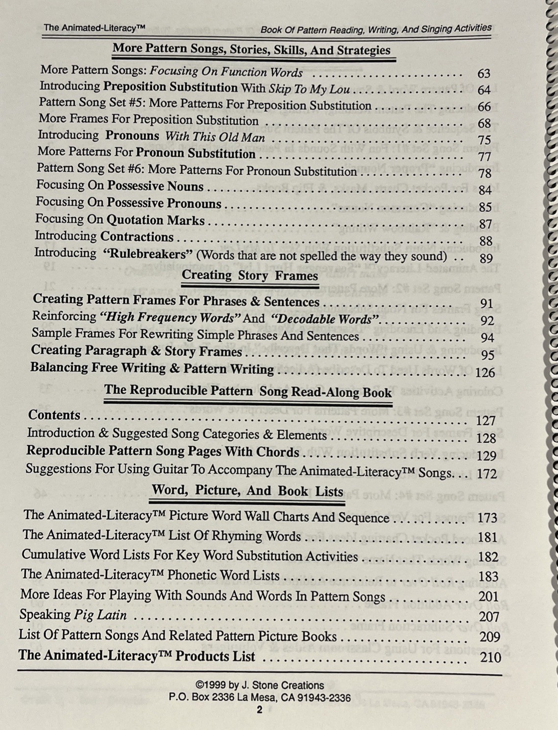 The Animated Literacy Pattern Reading & Singing Activities Book Jim Stone 1999