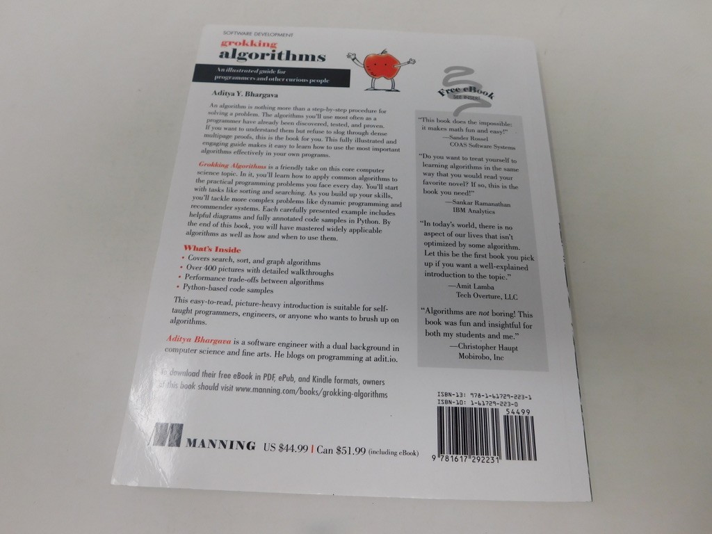 Grokking Algorithms Illustrated Guide for Programmers … paperback book USED