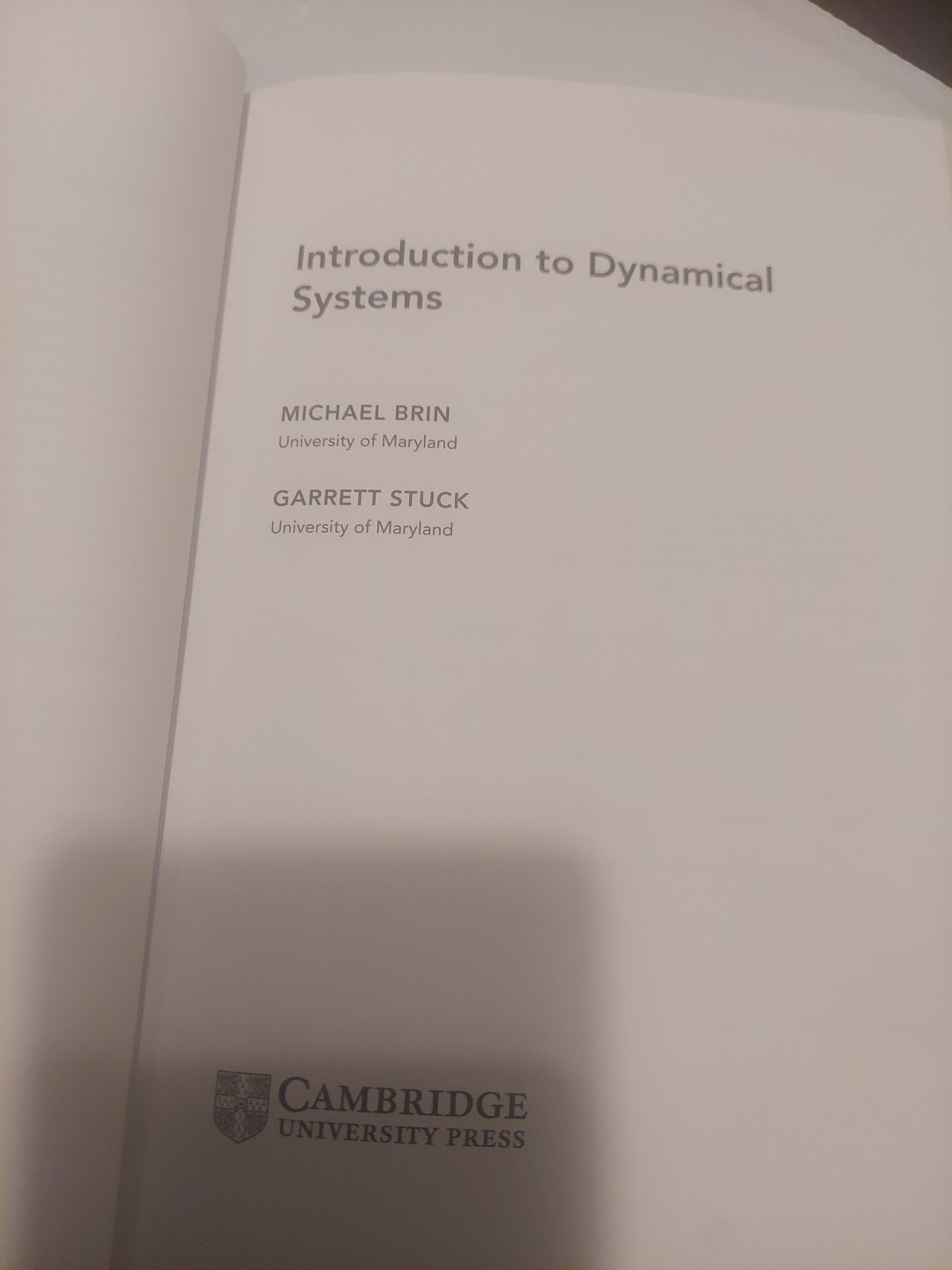 Introduction to Dynamical Systems by Brin