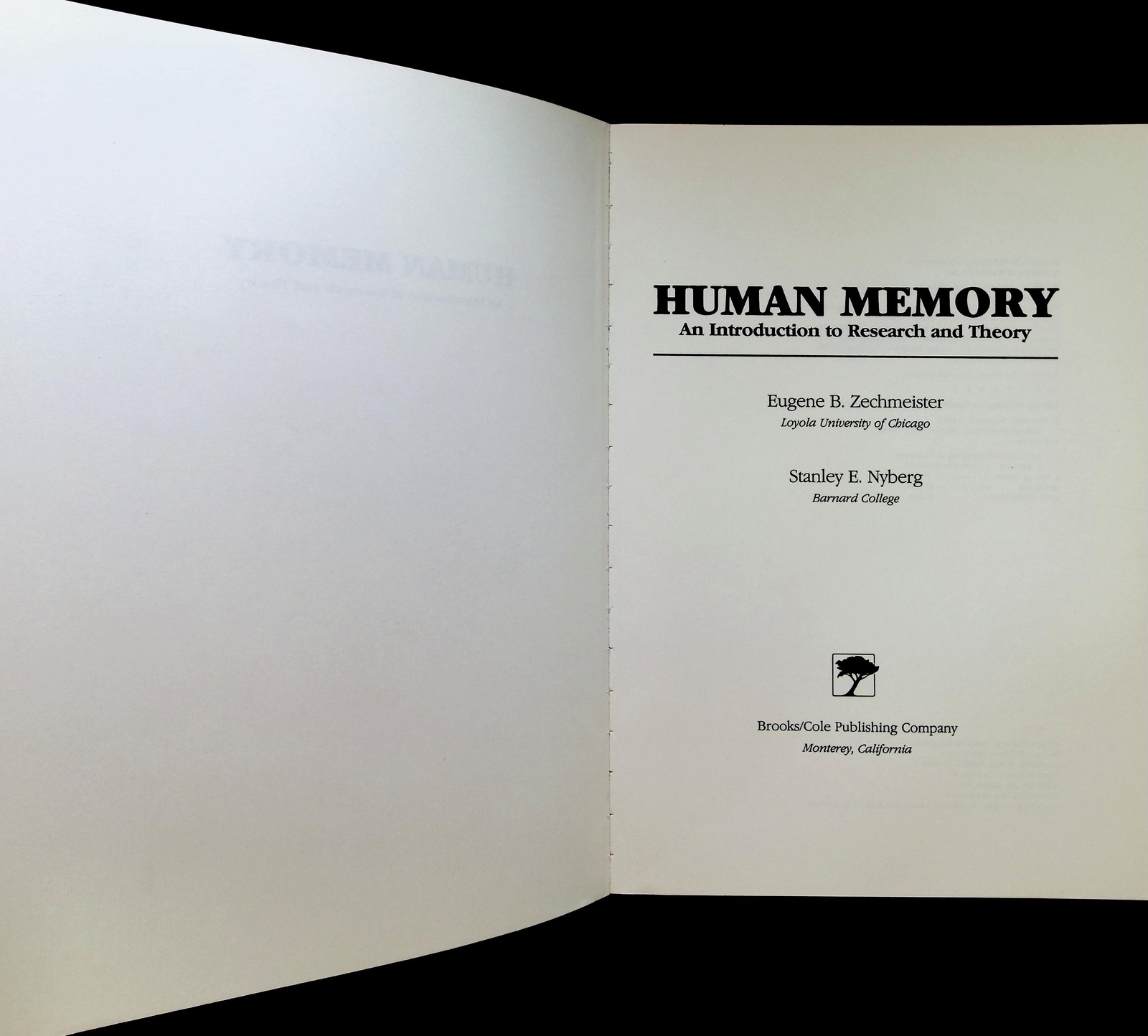 Human Memory An Introduction to Research and Theory Nyberg 1982 Pyschology Text