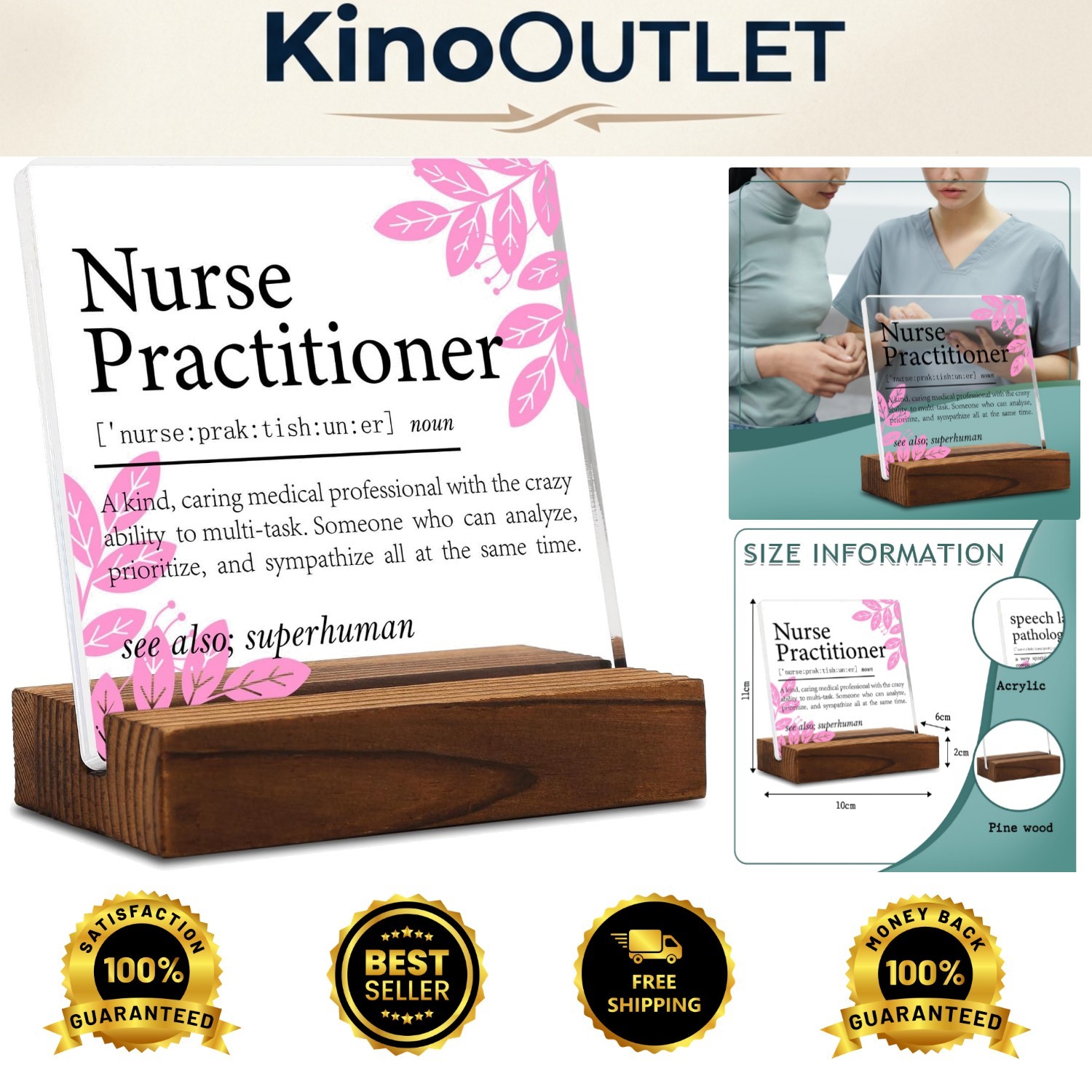 Clear Acrylic Nurse Practitioner Appreciation Sign for Office Decor – 4.7×2.7in