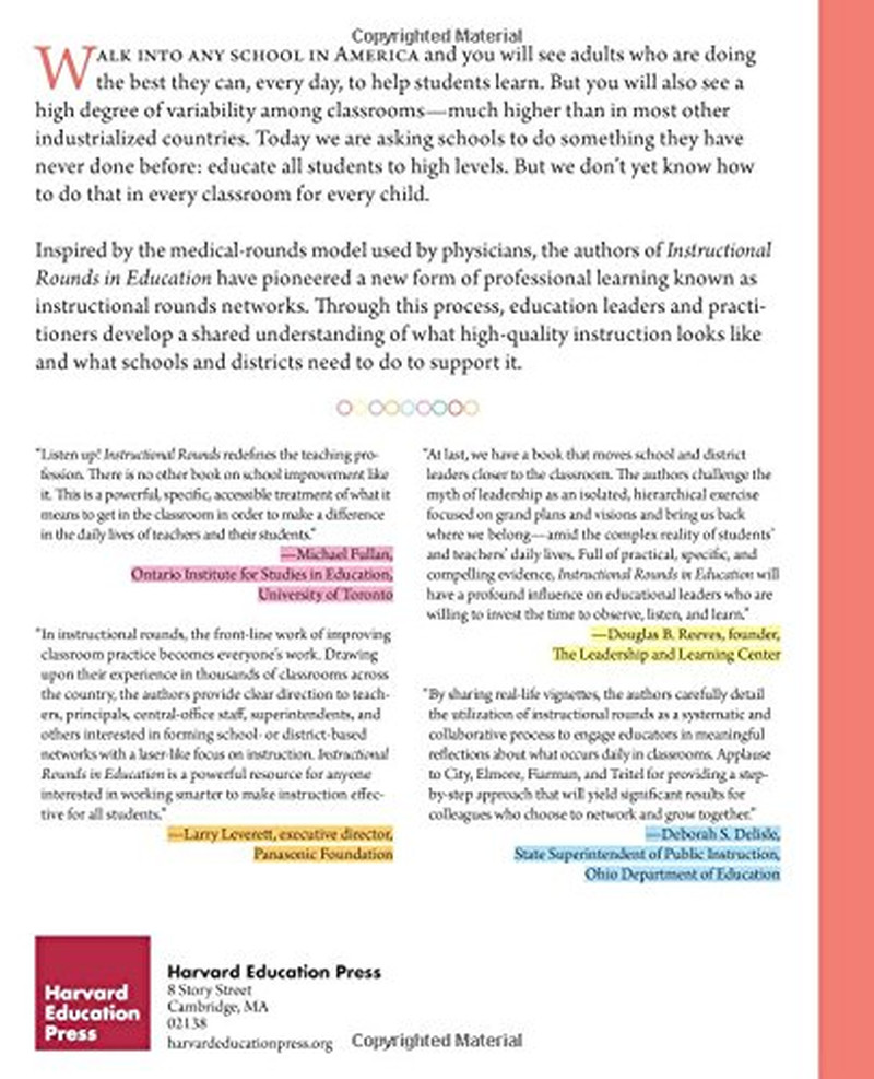 Instructional Rounds in Education: a Network Approach to Improving Teaching and